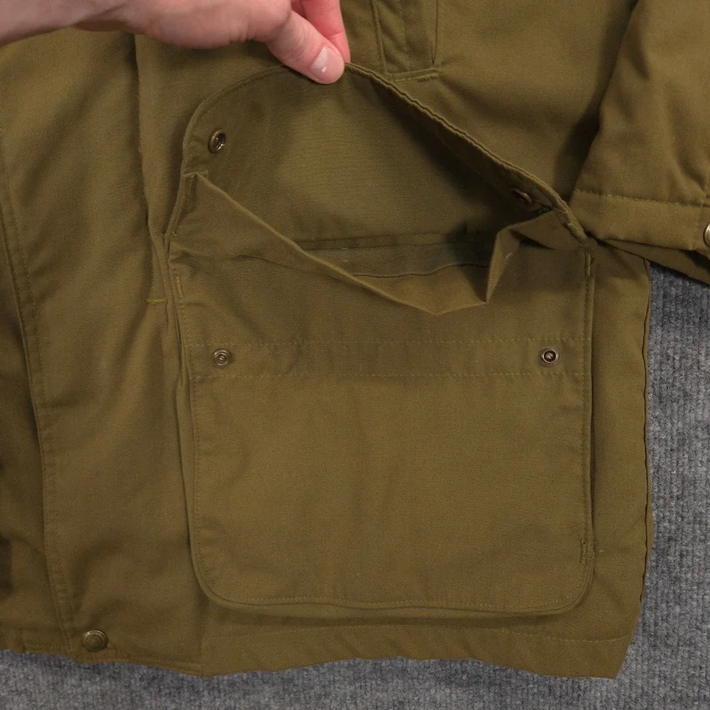 Vintage Woolrich Jacket Mens Large Green Field Chore Barn Coat Lined Made In USA